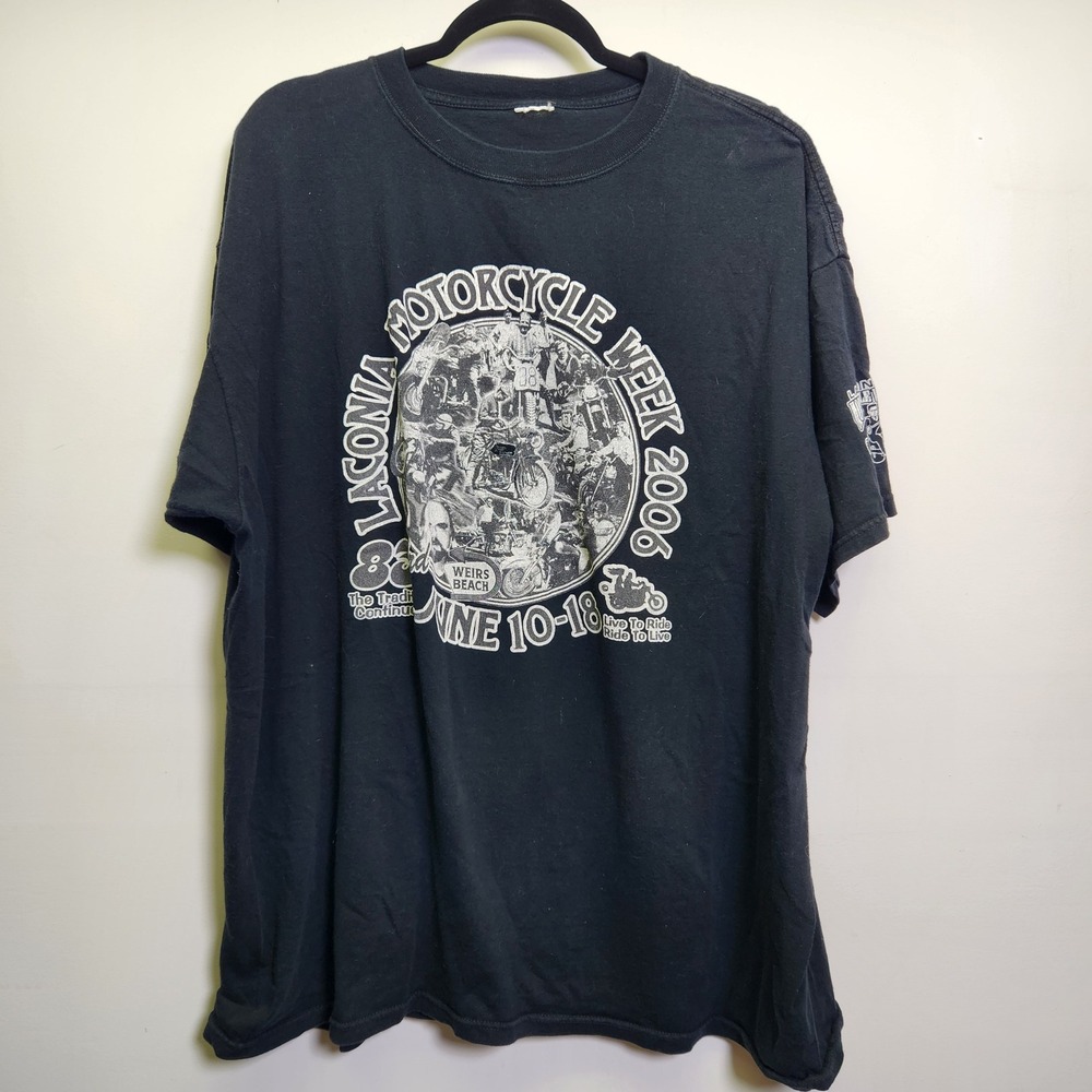Vtg Laconia Motorcycle Week 2006 T-Shirt 2XL 3XL Weirs Beach NH 83rd Anniversary